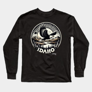 Idaho Intrigue: Mountain Majesty - American Vintage Retro style USA State Long Sleeve T-Shirt